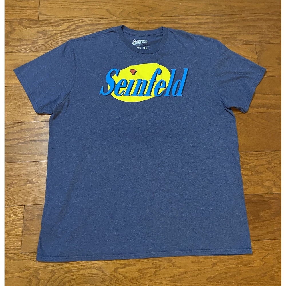 Seinfeld‎ Logo Tee Logo Heather Blue T-shirt Size XL Excellent Condition